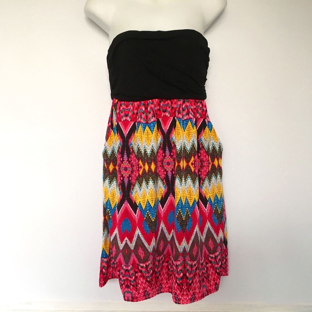 Strapless Mini Dress Coveted Clothing Arabesque With Pockets Size Medium New